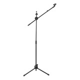 Pedestal Suporte Girafa Para Microfone Regulagem Até 195cm Cor Preto