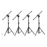 Pedestal Suporte Microfone Girafa Prof Kit C/ 4 + Cachimbo 