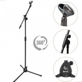 Pedestal Suporte Para Microfone Girafa Com Cachimbo Bertô Igreja Estúdio Estante Tripé Gira 360 