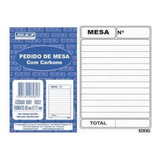 Pedido Comanda De Mesa Com Carbono 500 Fls Com Picote Bares