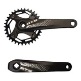 Pedivela Single Coroa 34 Den Engrenagem Removível Gts 175mm Cor Preto