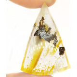 Pedra Grande Triângulo Cristal Hematóide E Dendrita Amianto Branco Amarelo E Preto