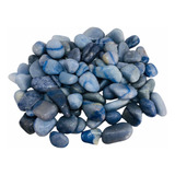 Pedra Natural Quartzo Azul Rolada Polida 1 2cms 500g