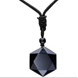 Pedra Obsidiana Negra Estrela Hexagonal Hexagrama