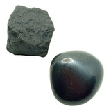 Pedra Ônix Negro Bruta E Polida P coleção 5cm Kit C 2 Gemas
