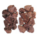Pedra Vulcânica Marrom Lareira Churrasqueira Pacote Com 10kg
