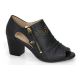 Peep Toe Fechado Salto Grosso Dina Mirtz