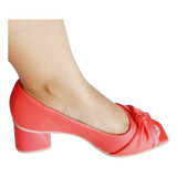 Peep Toe Piccadilly Maxi Salto Médio Bloco Conforto Joanetes