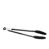 Pegador Culinário Inox Com Ponta De Silicone 30 Cm Preto
