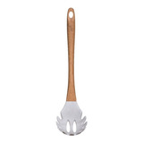 Pegador De Massa Silicone Marmorizado Cabo Bambu Talher Yoi