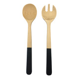 Pegador De Salada Em Bambu Natural Utensilios 2 Peças Oikos