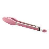 Pegador De Silicone Com Cabo Inox E Trava Lyor 22 5 Cm Rosa