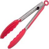 Pegador De Silicone Inox Pinça De Cozinha Resistente Ao Calor Para Carne Churrasco Salada