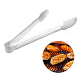 Pegador Inox Universal Grande Com Pinça Multiuso Churrasco
