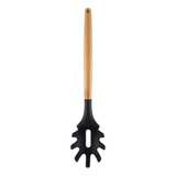 Pegador Para Massas Bambu E Silicone Preto Cozinha