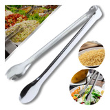 Pegador Salada Multiuso Pinça Longo Ponta Aço Inox 28 Cm