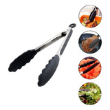 Pegador Silicone E Inox Carne Churrasco Salada Pinça 27cm
