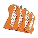 Pegciuho Capas De Cabeça De Madeira Para Golfe Capas De Cabeça De Madeira Para Golfe Capas De Tacos De Golfe Capas De Cabeça De Golfe De Couro PU Portátil à Laranja