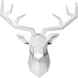 PeiQiH Esculturas Geométricas De Decoração De Parede De Cabeça De Veado Estátuas 3D De Cabeça De Animal Grande Suporte De Parede De Chifre De Veado De Taxidermia Falsa Para Fundo De Sofá De Natal