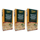 Peito De Frango Desfiado Cozido Vapza Kit Com 3 X 400g
