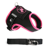 Peitoral Coleira Guia Pet Cachorro Colete Tamanho 2 Cor Preta E Pink Pet Finess