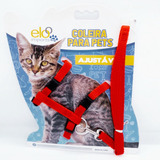 Peitoral Com Guia Para Gato Pet Ajustável C Fecho Passeio