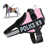 Peitoral Para Cachorro Porte Pequeno E Médio Confortável K9 Cor Rosa M Police K9 Tamanho Da Coleira M