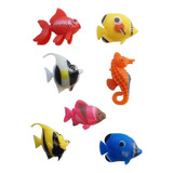 Peixe Decoração Flutuante Para Aquário 7 Un Enfeite Plastico Acquapex
