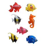 Peixe Flutuante De Plástico Para Aquário 7 Unidades Enfeit