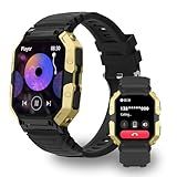 PEJE Smartwatch Militar Masculino Com Tela De 1-83 Polegada- Suporte A Chamadas Telefônicas- Monitoramento De Condicionamento Físico- Cardíaca E Sono- Compatível Com IOS-Android--Preto-