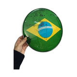 Pele Pandeiro 12 Polegadas Bandeira Brasil Luen
