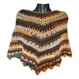 Pelerine Poncho Em Lã Mesclada