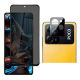 Película 3d Privacidade + Câmera Para Xiaomi Poco X5 Pro 5g