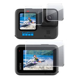 Películas De Vidro Para Lcds E Lente Gopro Hero 9 E 10 Black