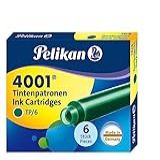 Pelikan 4001 TP 6 Cartuchos De Tinta Para Canetas Tinteiro Verde Escuro 0 8 Ml Pacote Com 6 300087 