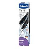 Pelikan Estrutura Twist Caneta Tinteiro Para Destros E Canhotos Cor Preta Caneta M Caixa Dobrável