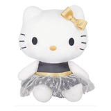 Pelúcia 22cm Hello Kitty Kuromi Sanrio My Melody Cor Branco Com Preto E Dourado