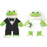 Pelúcia Casal Sapo E Sapa Noivos Para Casamento 25 Cm