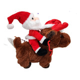 Pelucia Eletrônica Papai Noel Musical Na Rena Ele Anda