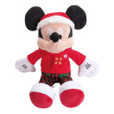 Pelúcia Mickey Roupa Xadrez Natal Disney 48cm