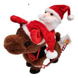 Pelucia Natálina Rena Papai Noel Eletrônico Anda Músical