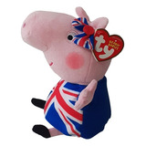Pelúcia Peppa Pig Union Jack Peppa Beanie Babies Dtc Beanie Babies