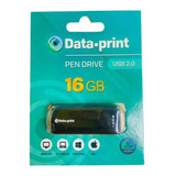 Pen Drive 16 Gb Data Print Usb 2.0 Pd 16gb Cor Preto Liso