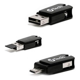 Pen Drive 3 Em 1 Utech Otg Adaptador E Cartao Micro Sd 4gb