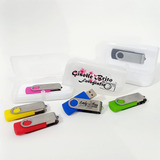 Pen Drive 32gb Giratório Personalizado Caixinha Plástica 
