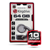 Pen Drive 64gb 2 0 Com Chaveiro Metal Kingdrive Com Garantia