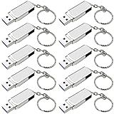 Pen Drive Hrich Pen Drive Mini 2GB Com Chaveiro Unidade Flash USB De Alta Velocidade USB 2 0 Para A Transferência De Músicas Fotos Documentos E Vídeos USB Flash Drive X 10 2GB Prata 