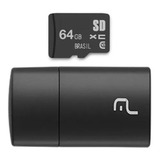 Pen Drive Multilaser 2 Em 1   Micro Sd Classe 10 64gb Mc164