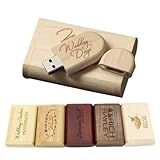 Pen Drive USB 128 GB Memory Stick 2 0 Logotipo Livre De Madeira Personalizado Pendrive Pessoal 4GB 8GB 16GB 32GB 64GB GIF De Casamento 32GB 1 Peça