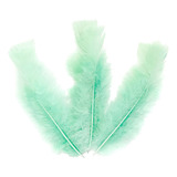 Pena De Galinha 100g Para Artesanato apx 600 Unidades Cor Verde Agua